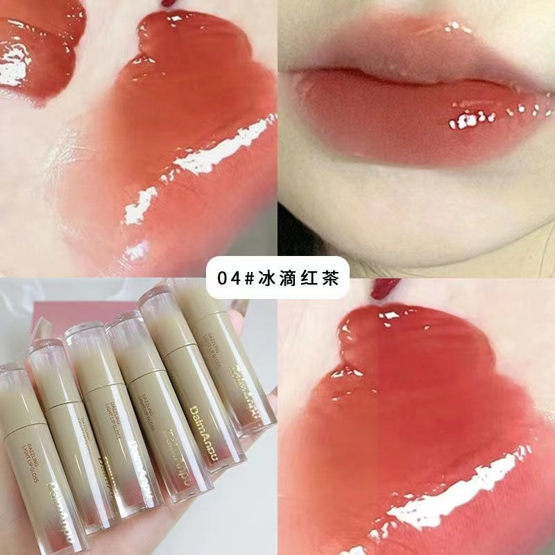 DAIMANPU Mirror Surface Lip Gloss Moisturize Water Proof Not Easy To Fade Lipstick