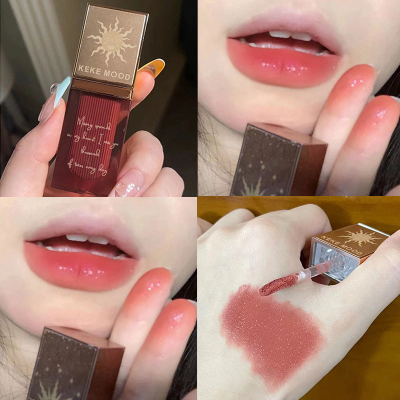 Keke Mood Matte Velvet Lip Mud Moisturize Coloring Lip Gloss Water Proof Non -stick Cup Shining Lipstick