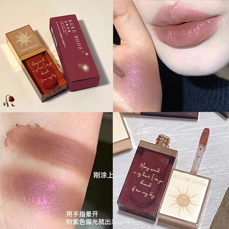 Keke Mood Matte Velvet Lip Mud Moisturize Coloring Lip Gloss Water Proof Non -stick Cup Shining Lipstick