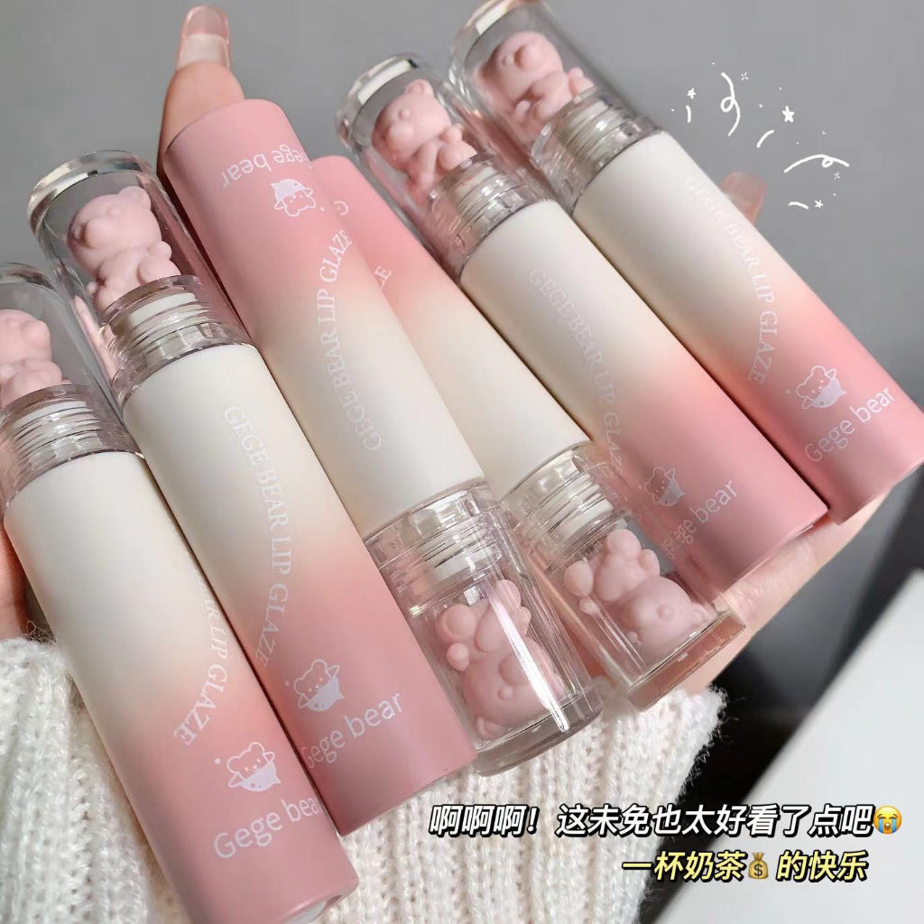 Gege Bear Cute Bear Lip Gloss Moisturize Moisturizing Lasting Waterproof Not Easy To Fade Portable Nature Lipstick