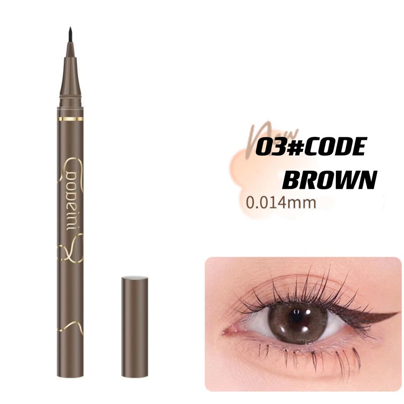 Bobeini Liquid Eyeliner Lying Silkworm Pen Water Proof Quick Drying Brown No Smudge Eye Makeup