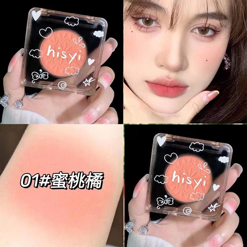 HISYI Monochrome Blusher Blush Cheek Purple Nature Water Proof Matte Thin Flash