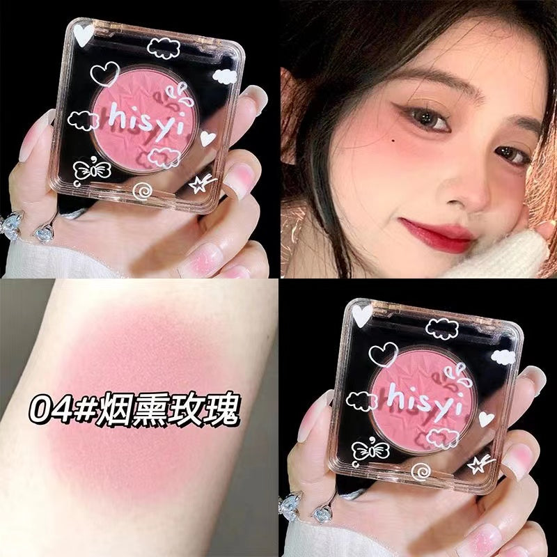 HISYI Monochrome Blusher Blush Cheek Purple Nature Water Proof Matte Thin Flash