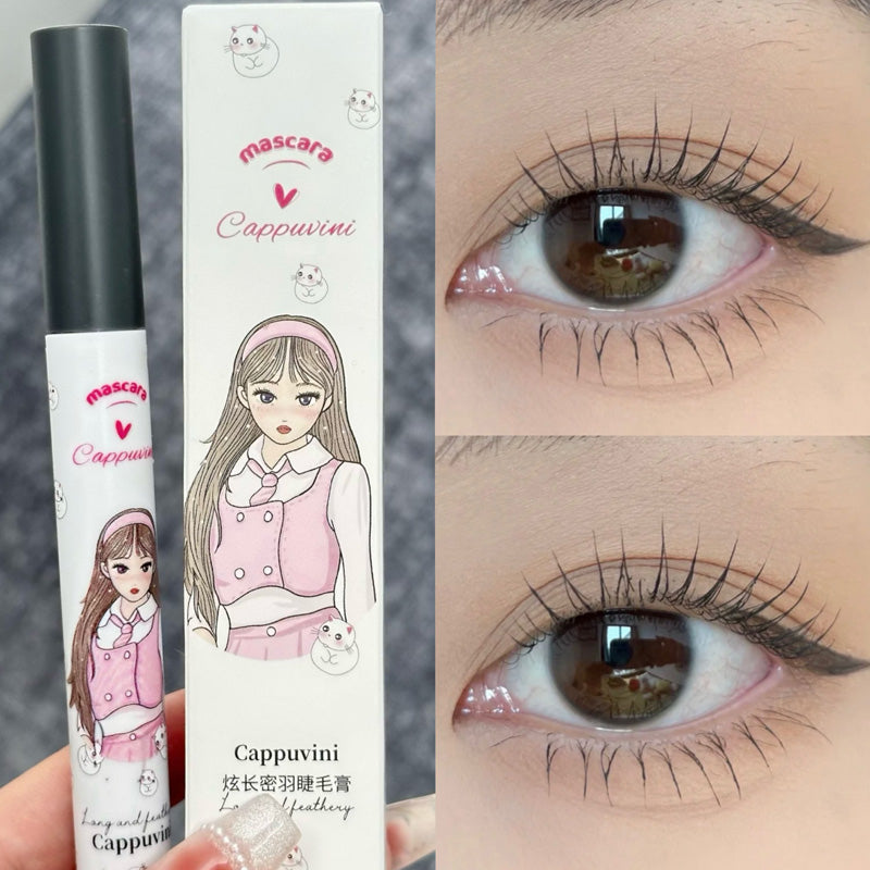 Cappuvin Little Girl Mascara Curl Lengthening Brown Beautiful Makeup Long-wearing Volumizing Water Proof Lasting Mascara