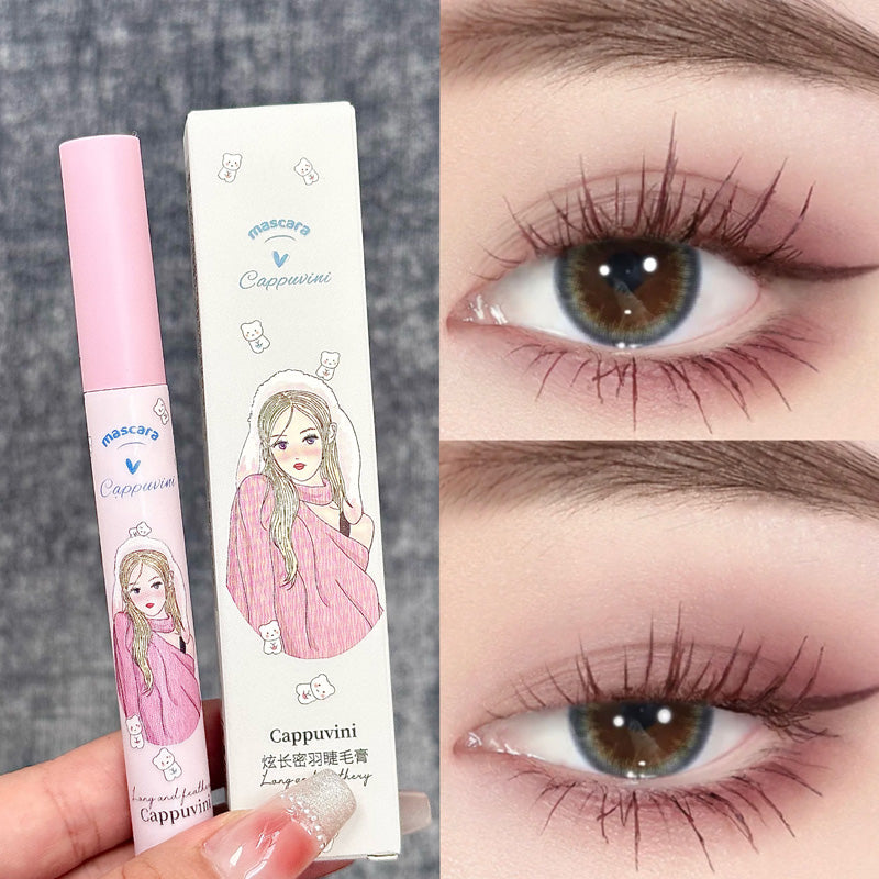 Cappuvin Little Girl Mascara Curl Lengthening Brown Beautiful Makeup Long-wearing Volumizing Water Proof Lasting Mascara