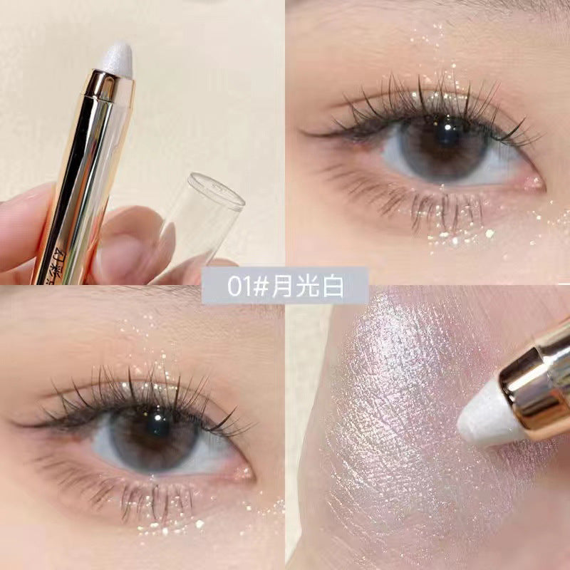 Double Head Eye Shadow Highlight Water Proof Nature Lasting Sparkling Pearlescent Brighten Lazy Eye Shadow Stick