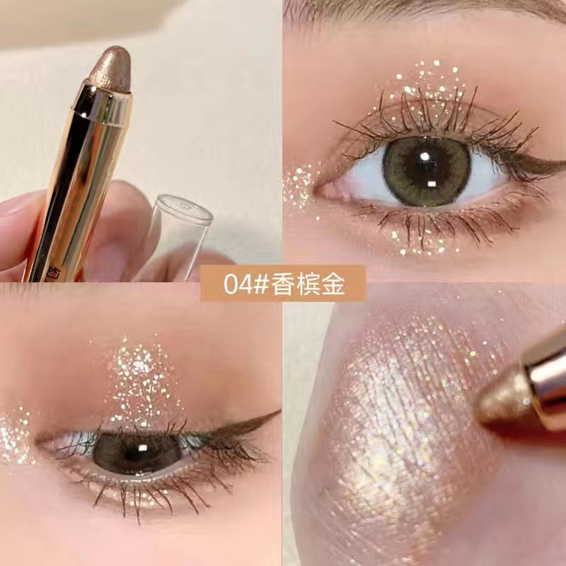 Double Head Eye Shadow Highlight Water Proof Nature Lasting Sparkling Pearlescent Brighten Lazy Eye Shadow Stick