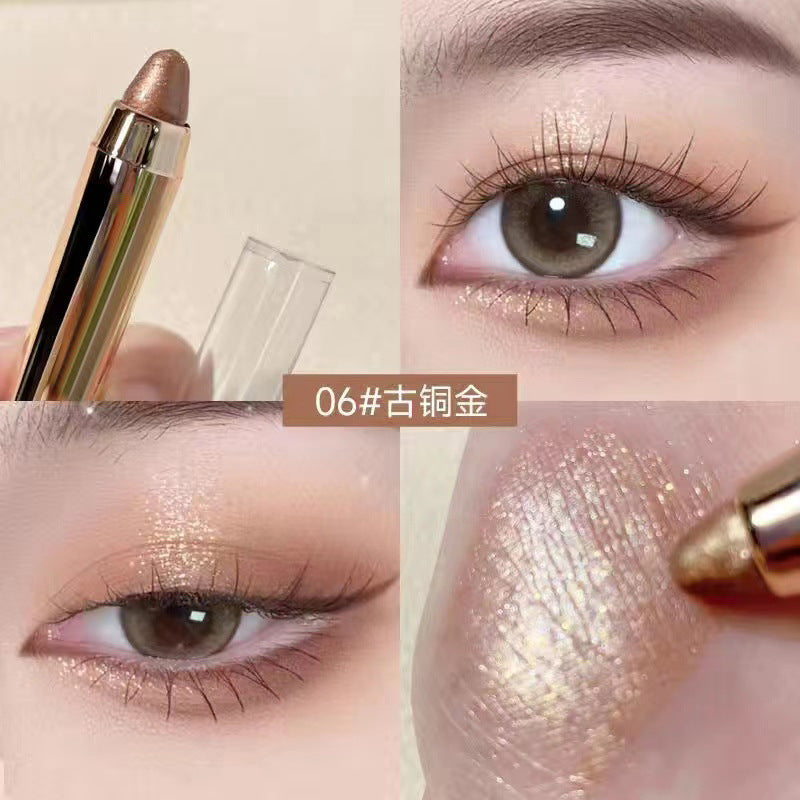 Double Head Eye Shadow Highlight Water Proof Nature Lasting Sparkling Pearlescent Brighten Lazy Eye Shadow Stick