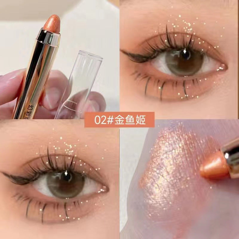 Double Head Eye Shadow Highlight Water Proof Nature Lasting Sparkling Pearlescent Brighten Lazy Eye Shadow Stick