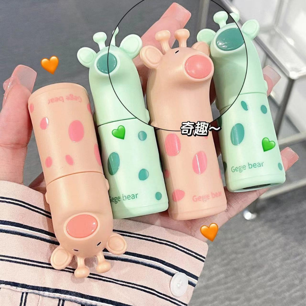 Gege Bear Cute Little Monster Lip Gloss Mirror Surface Moisturize Moisturizing Water Proof Not Easy To Fade Lasting Nature Lipstick