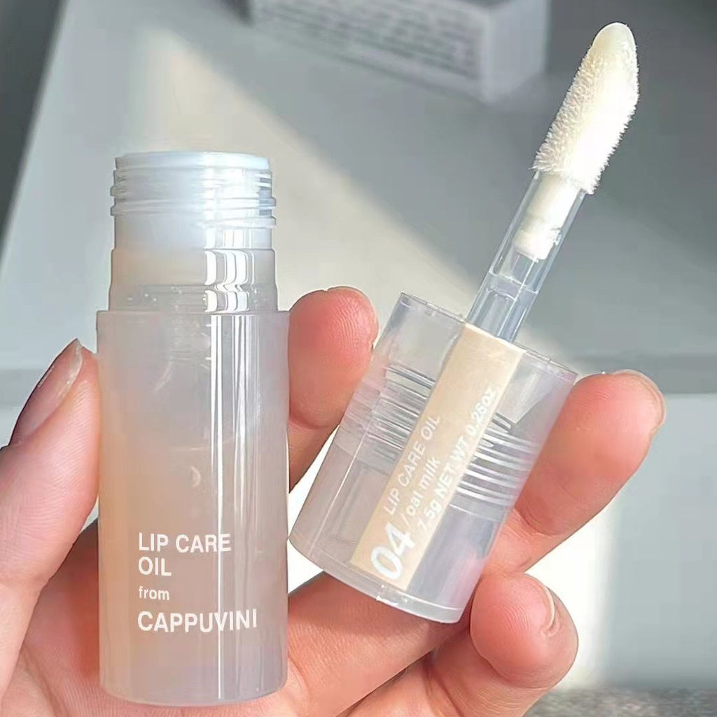 Cappuvini Milk Lip Oil Lighten Lip Lines Lip Balm Moisturize Moisturizing Hydrating Lasting Lip Essence Lip Glos