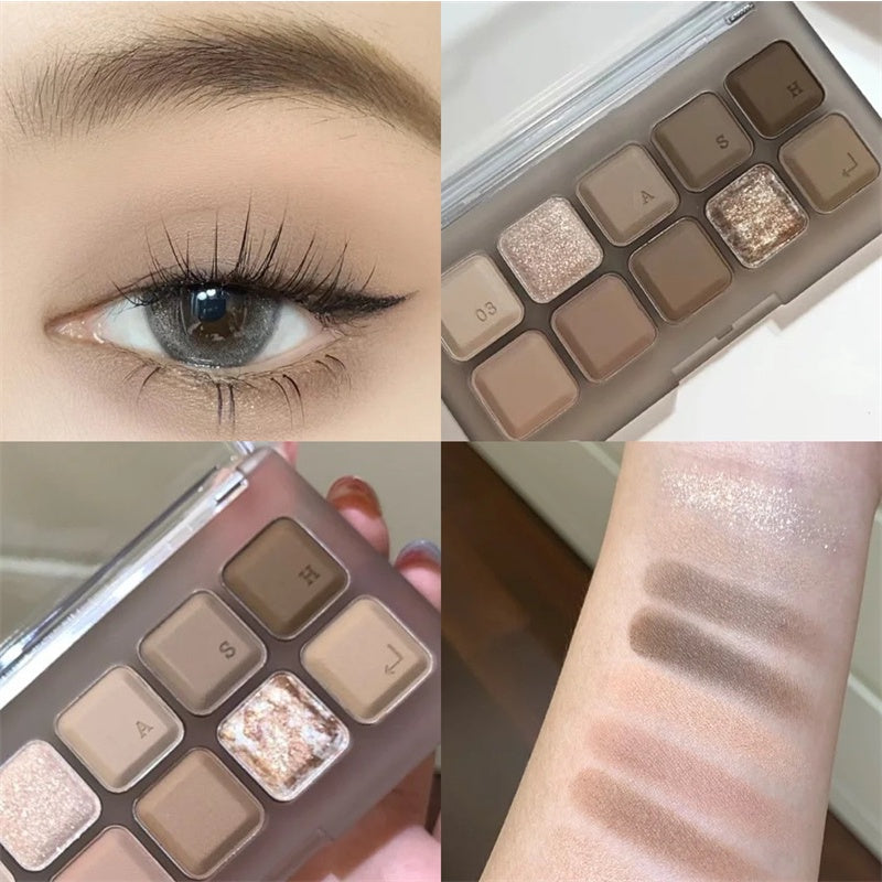 MUGE LEEN Ten Color Eyeshadow Palette Lasting Not Easy To Fade Waterproof Nature Eye Shadow