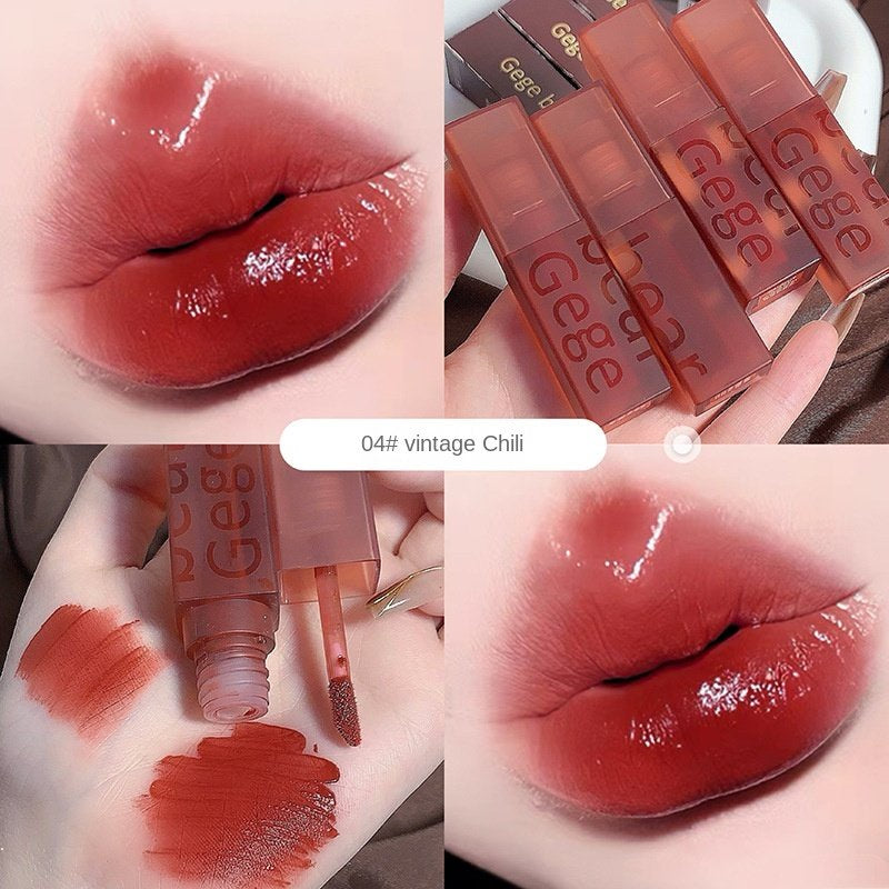 Gege Bea Cute Bear Velvet Lip Glaze Matte Lip Gloss 6 Color