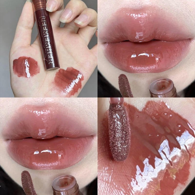 HERORANGE Lava Chocolate Mirror Lip Glaze Lip Gloss Moisturize Lipstick 7 Colors