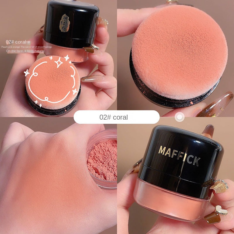 Maffick Vitality Blush Powder Matte Fine Powder Blush Uniform Skin Color Contain Mirror Box