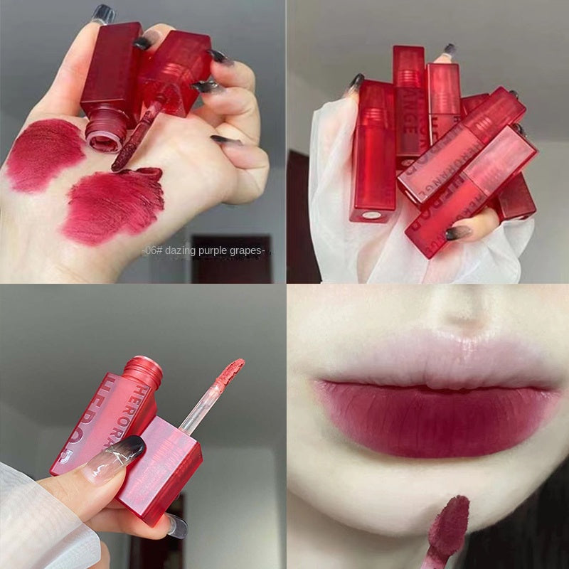 HERORANGE Velvet Matte Lip Glaze Waterproof Lip Gloss 6 Color