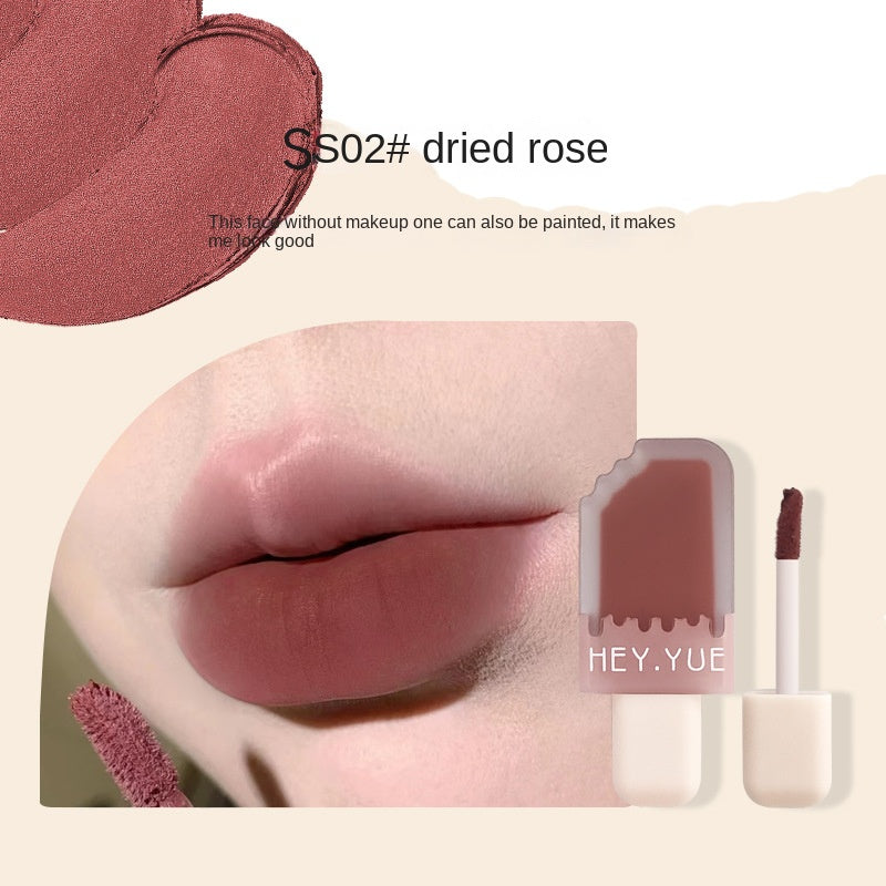 Hey.yue Ice Cream Lip Glaze Portable Matte Lip Gloss Lipstick