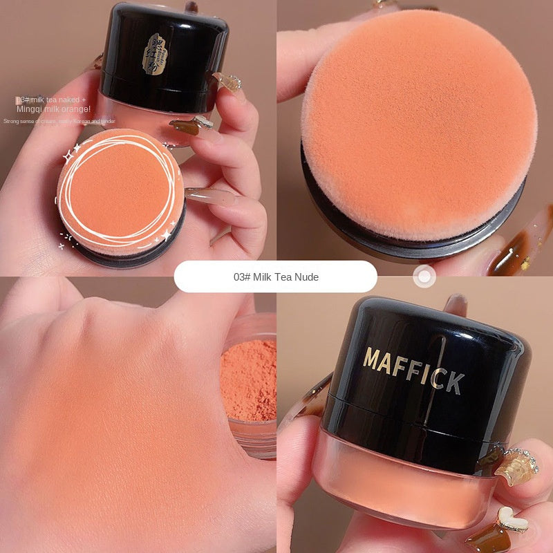 Maffick Vitality Blush Powder Matte Fine Powder Blush Uniform Skin Color Contain Mirror Box