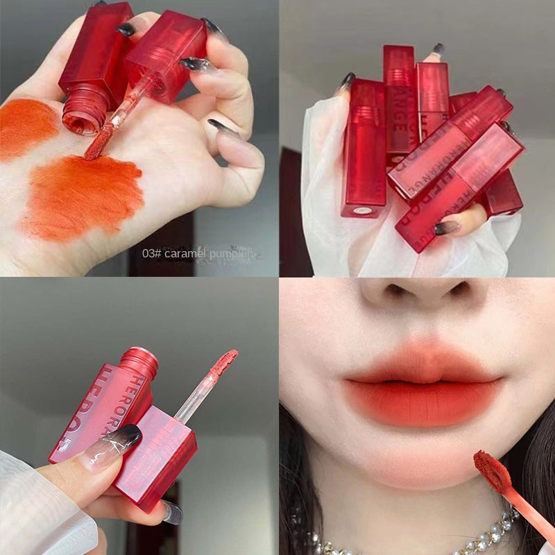 HERORANGE Velvet Matte Lip Glaze Waterproof Lip Gloss 6 Color