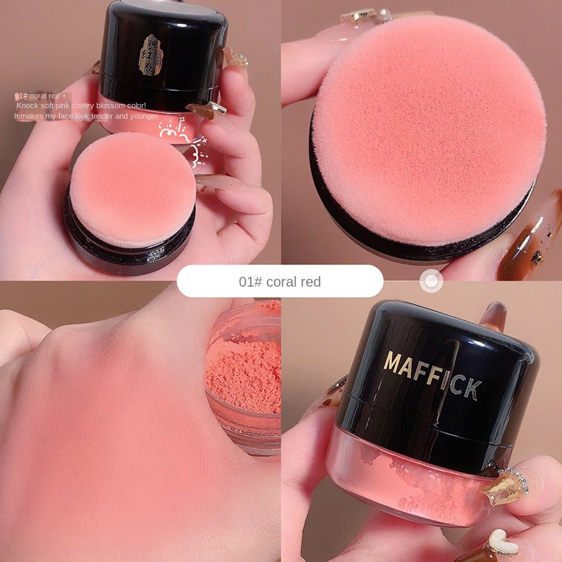 Maffick Vitality Blush Powder Matte Fine Powder Blush Uniform Skin Color Contain Mirror Box