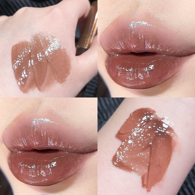 HERORANGE Lava Chocolate Mirror Lip Glaze Lip Gloss Moisturize Lipstick 7 Colors