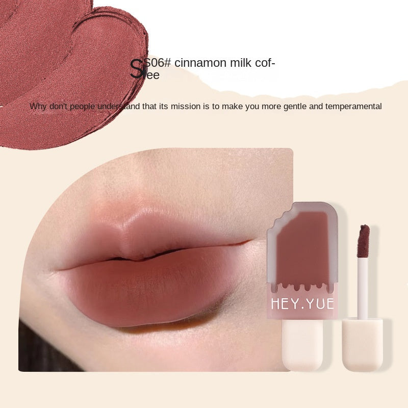 Hey.yue Ice Cream Lip Glaze Portable Matte Lip Gloss Lipstick