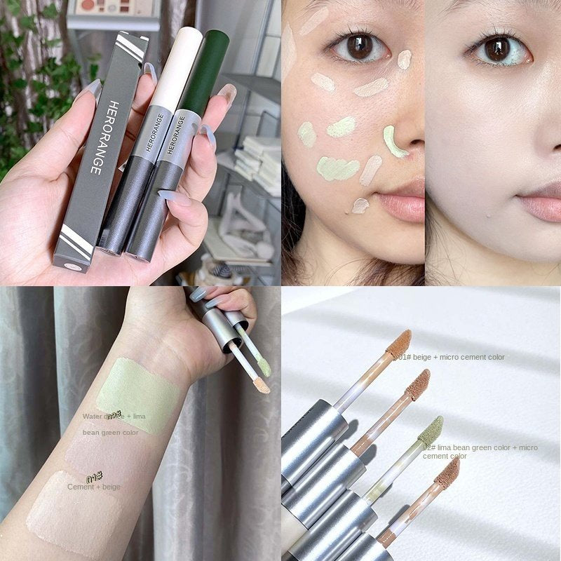 Herorange Double Head Highlight Concealer Makeup Brighten Cover Spots Acne Conceal