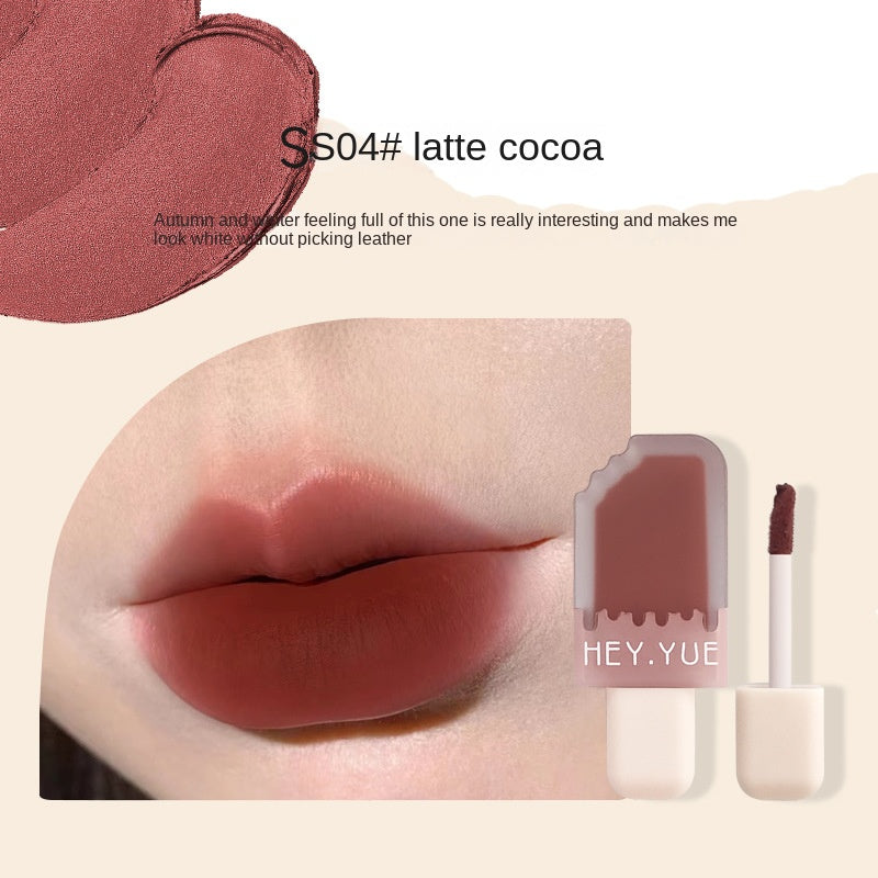 Hey.yue Ice Cream Lip Glaze Portable Matte Lip Gloss Lipstick