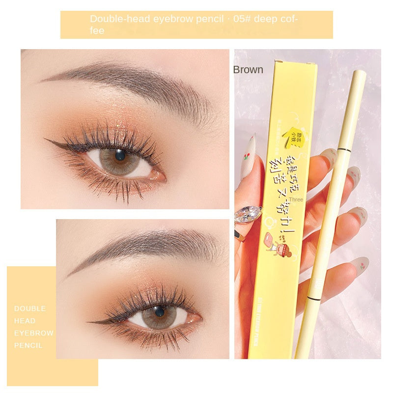 XIXI Eyebrow Pencil Fine Core Double Head Water Proof Sweatproof Does Not Fade Wild Eyebrow Lasting