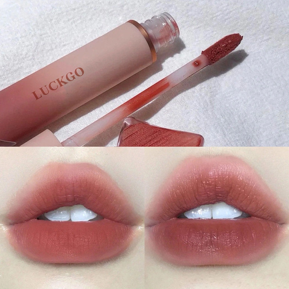 LUCKGO Powder Tube Lip Glaze Matte Velor Waterproof Lip Gloss