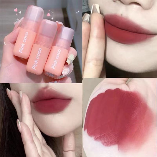 Pink Coco Pink Lip Glaze Rose Matte Non Stick Cup Does Not Fade Lip Gloss