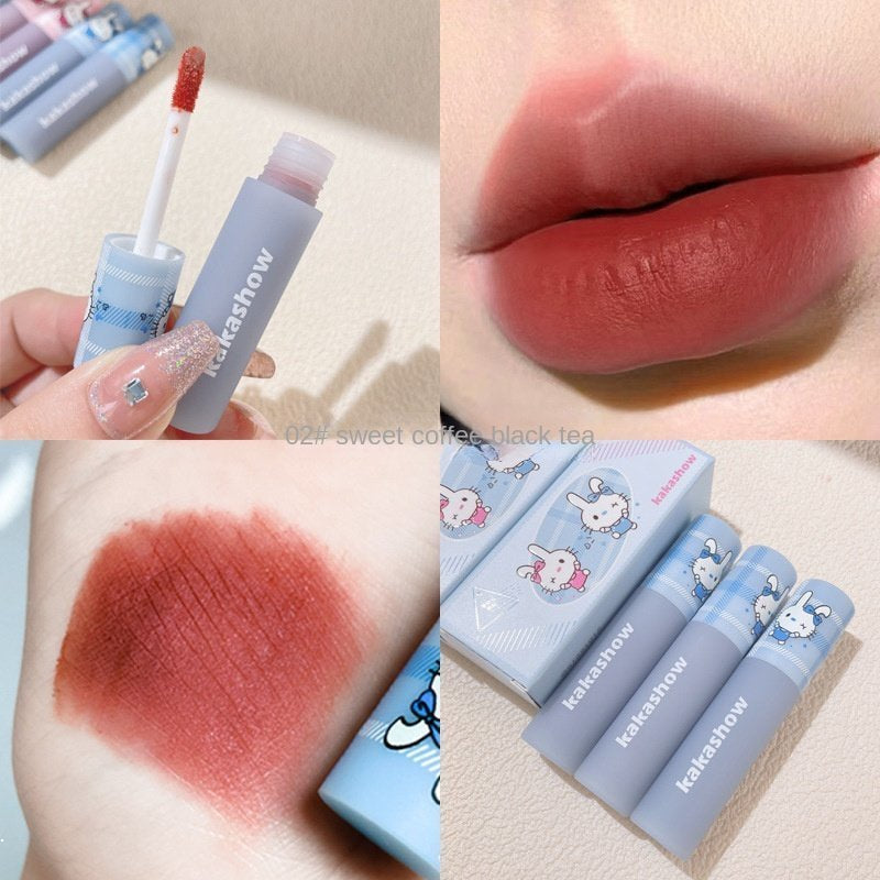 KAKASHOW Cute Rabbit Matte Lipstick Water Proof Soft Velor Lasting Lip Gloss