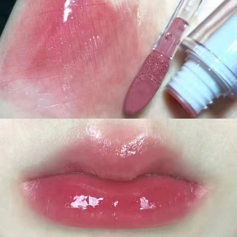 OULESONG Lip Gloss Round Tube Mirror Surface Moisturize Moisturizing Lipstick