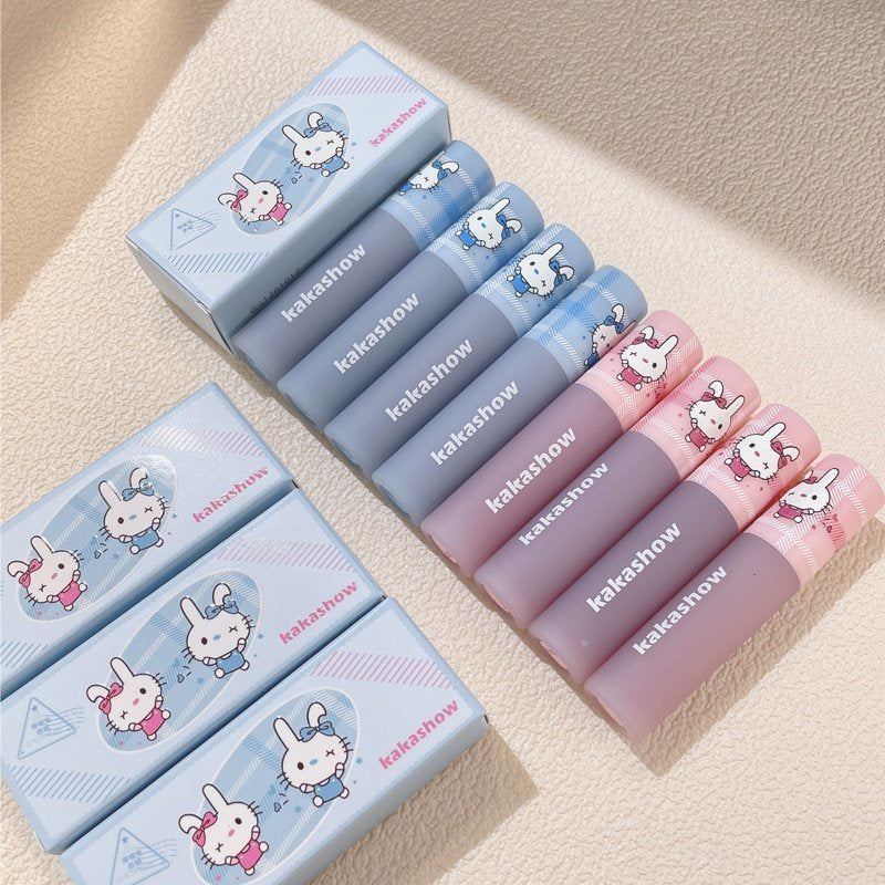 KAKASHOW Cute Rabbit Matte Lipstick Water Proof Soft Velor Lasting Lip Gloss