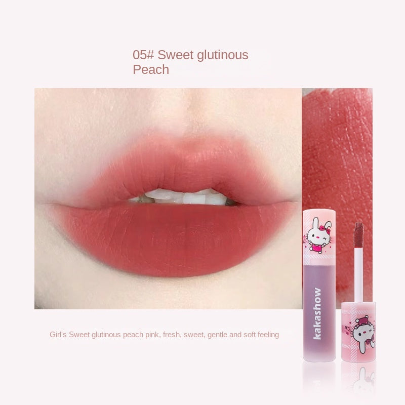 KAKASHOW Cute Rabbit Matte Lipstick Water Proof Soft Velor Lasting Lip Gloss