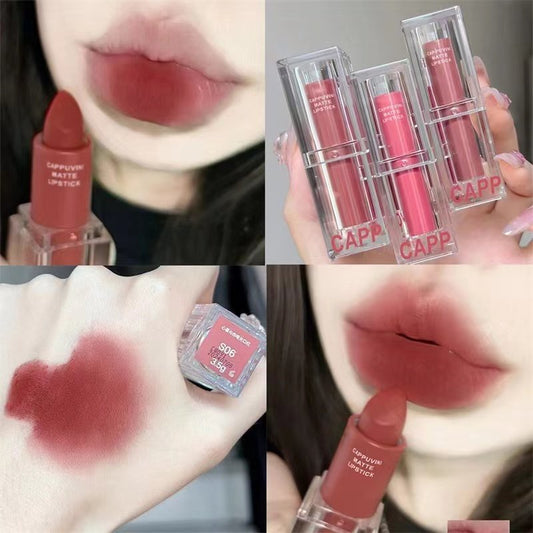 CAPPUVINI® Long Lasting Waterproof Matte Lipstick Goes on Super Smooth Lip Gloss