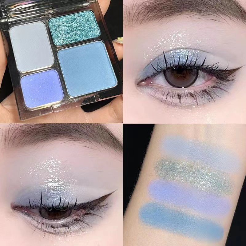 HERORANGE Four-color Matte Eyeshadow Palette Pearlescent Eye Makeup Western Style Exquisite Does Not Fade