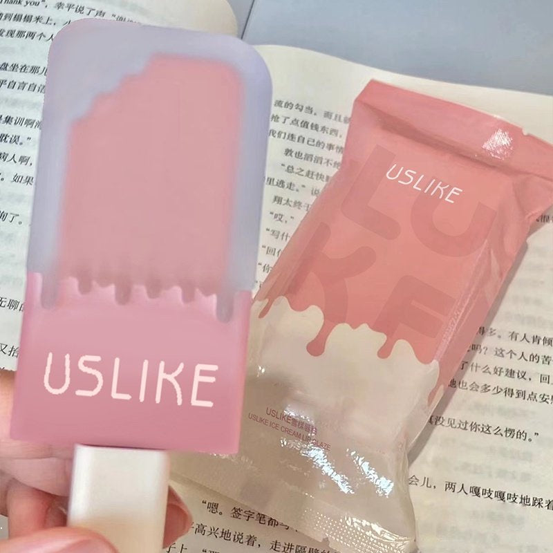 USLIKE~ Ice Cream Lip Glaze Matte Velor Lasting Lip Gloss 8-colors