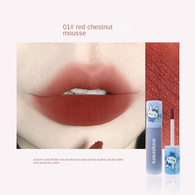 KAKASHOW Cute Rabbit Matte Lipstick Water Proof Soft Velor Lasting Lip Gloss