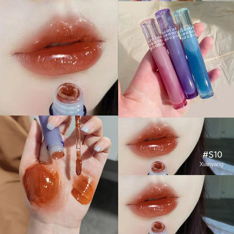 OUOII Shimmer Lip Gloss Moisturizing Moisturize Lip Glaze Mirror Surface Waterproof