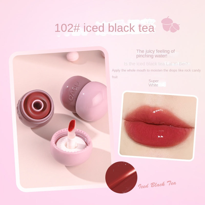 NOVO Small Mushroom Small Milk Jug Lip Jelly Lipstick Moisturize Mirror Lip Glaze Long Lasting Lip Gloss