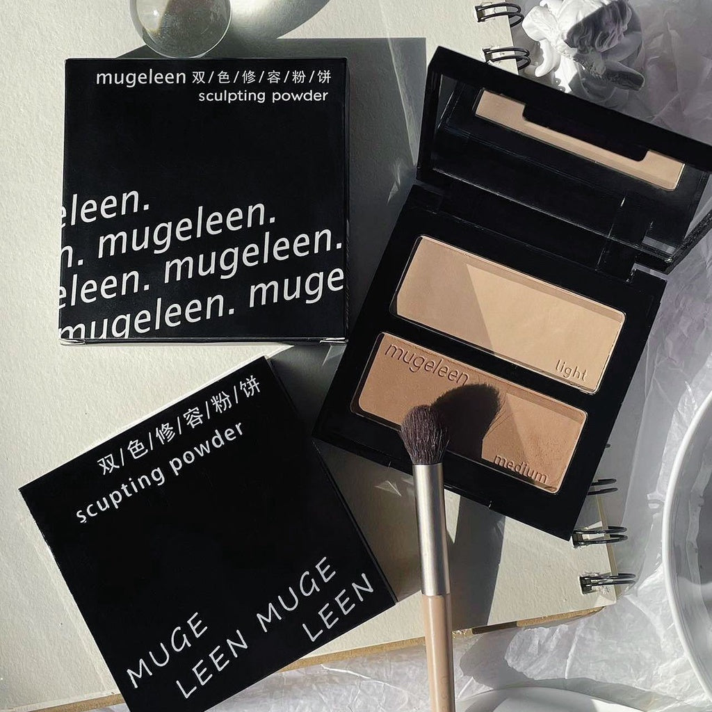 MUGE LEEN Two-color Highlight Shadow Nose Shadow Matte Fine Powder Contouring Powder Bronzer Contour Highlighter