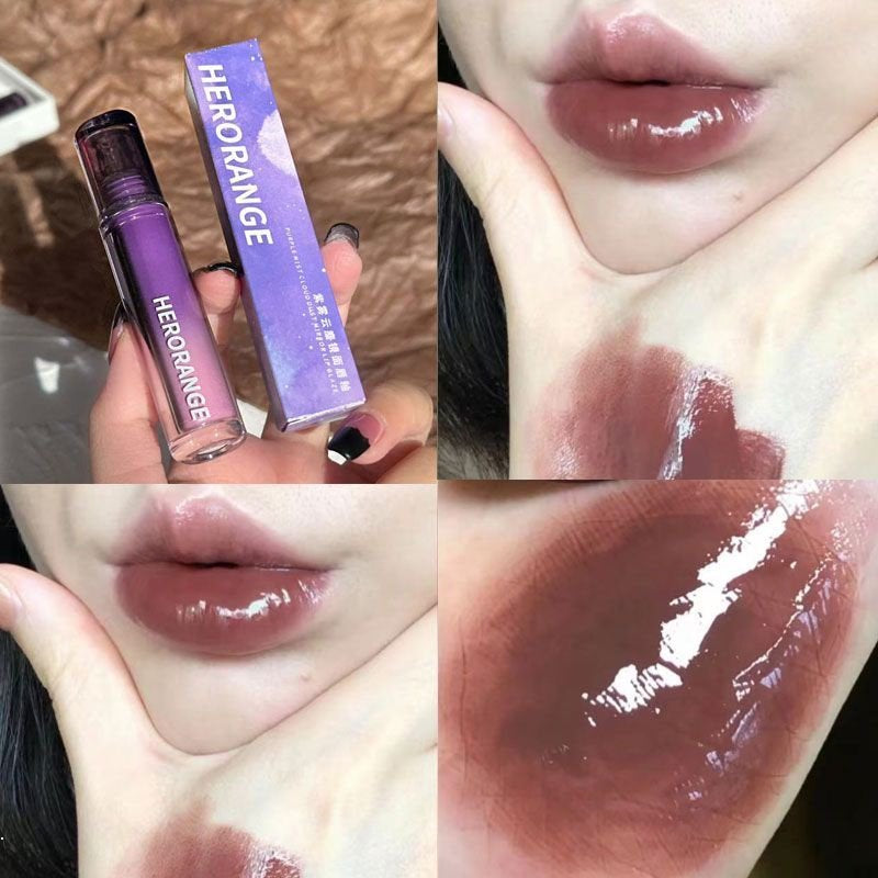 Purple Gradient Mirror Effect Lip Gloss Moisturizing Lipstick Lasting