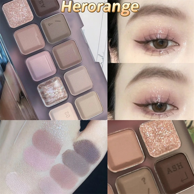 HERORANGE® Multifunction Water Proof Matte Earth Tones Eyeshadow Palette