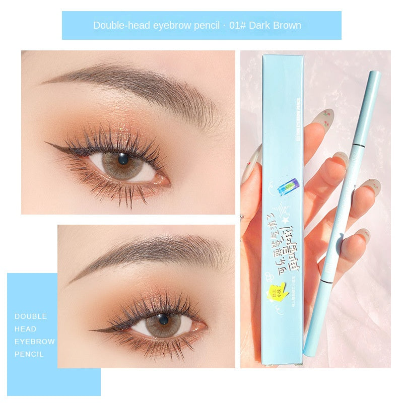 XIXI Eyebrow Pencil Fine Core Double Head Water Proof Sweatproof Does Not Fade Wild Eyebrow Lasting