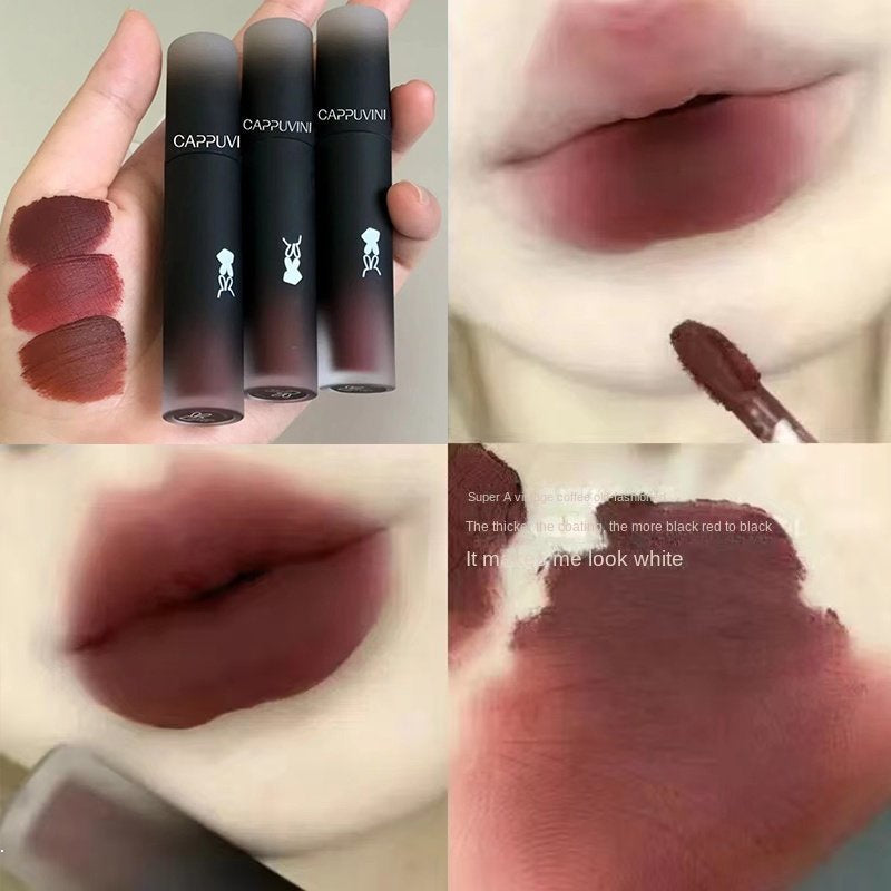 Cappuvini Macaron Lipstick Lip Glaze Matte Smooth Waterproof Lip Gloss