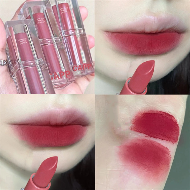 CAPPUVINI® Long Lasting Waterproof Matte Lipstick Goes on Super Smooth Lip Gloss