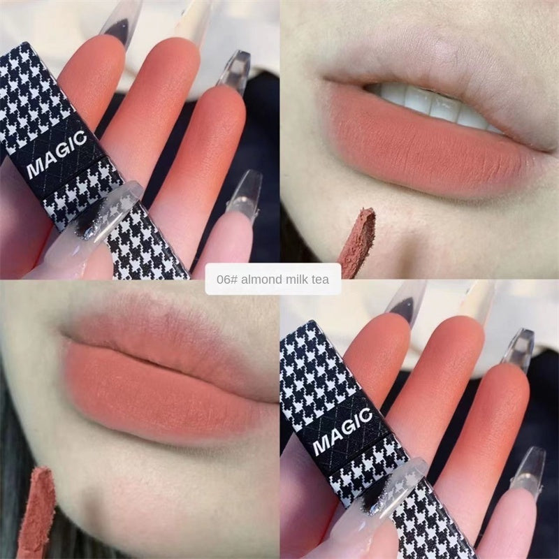 MAGIC CASA Houndstooth Lip Glaze Velor Matte Waterproof Lip Gloss