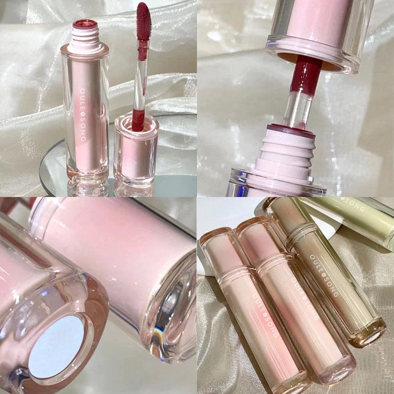 OULESONG Lip Gloss Round Tube Mirror Surface Moisturize Moisturizing Lipstick