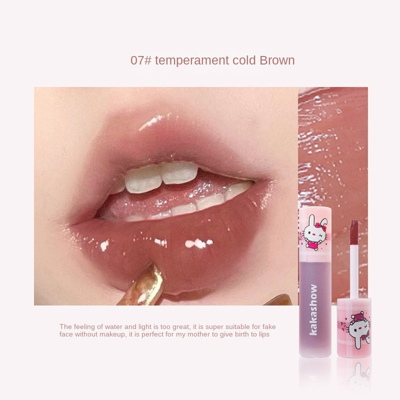 KAKASHOW Cute Rabbit Matte Lipstick Water Proof Soft Velor Lasting Lip Gloss